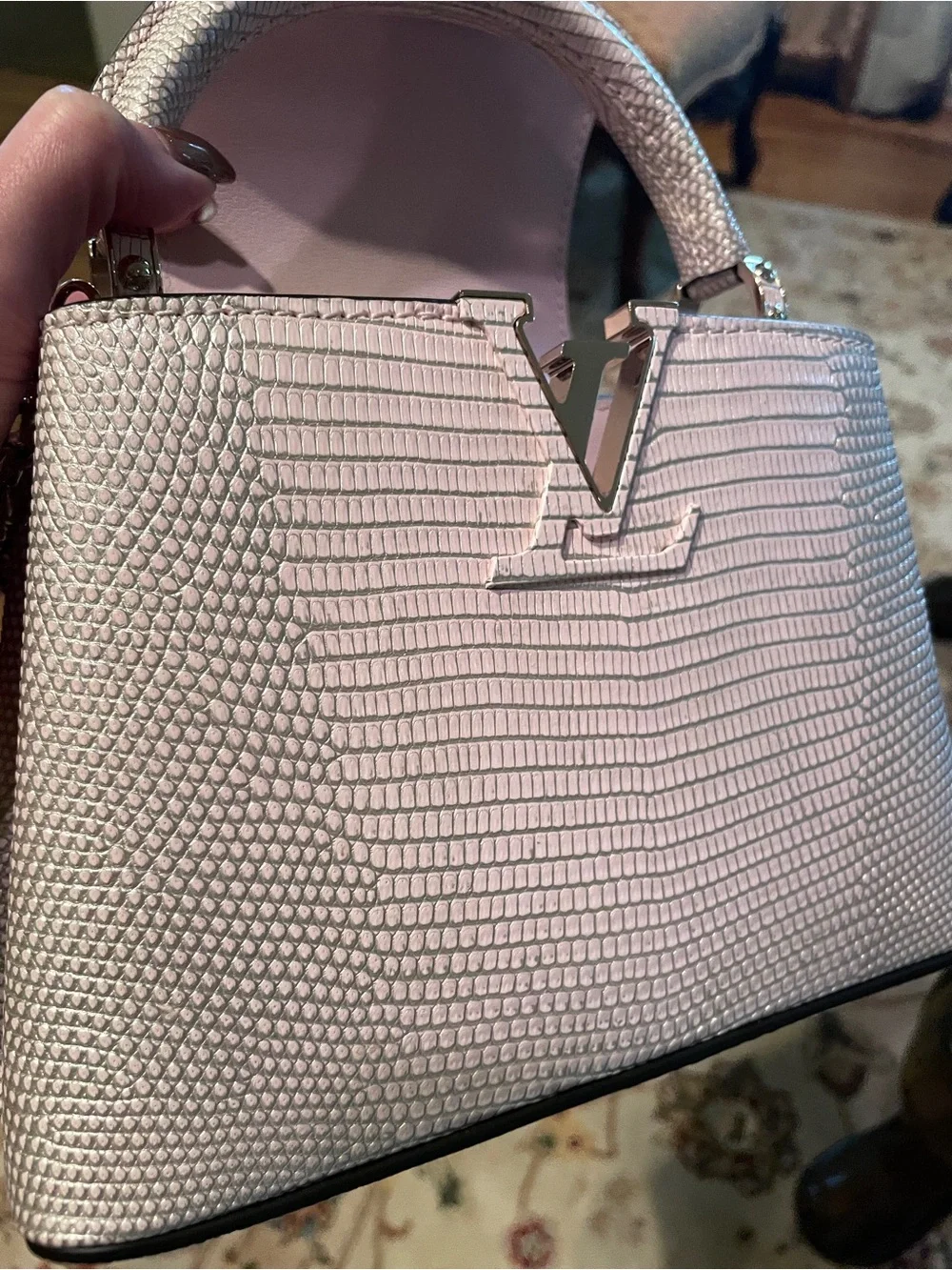 NEW AND RARE Louis Vuitton Capucines Bag in Lizard Skin
